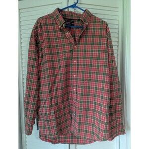 XXL Cremieux Classics Red Plaid Long Sleeve Button Down Shirt Cotton